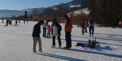 Campingplätze - Waschmaschinen - Immer wieder ist auch unser Niedersonthofener See im Winter zugefroren.  - Camping Zeh am See/ Allgäu